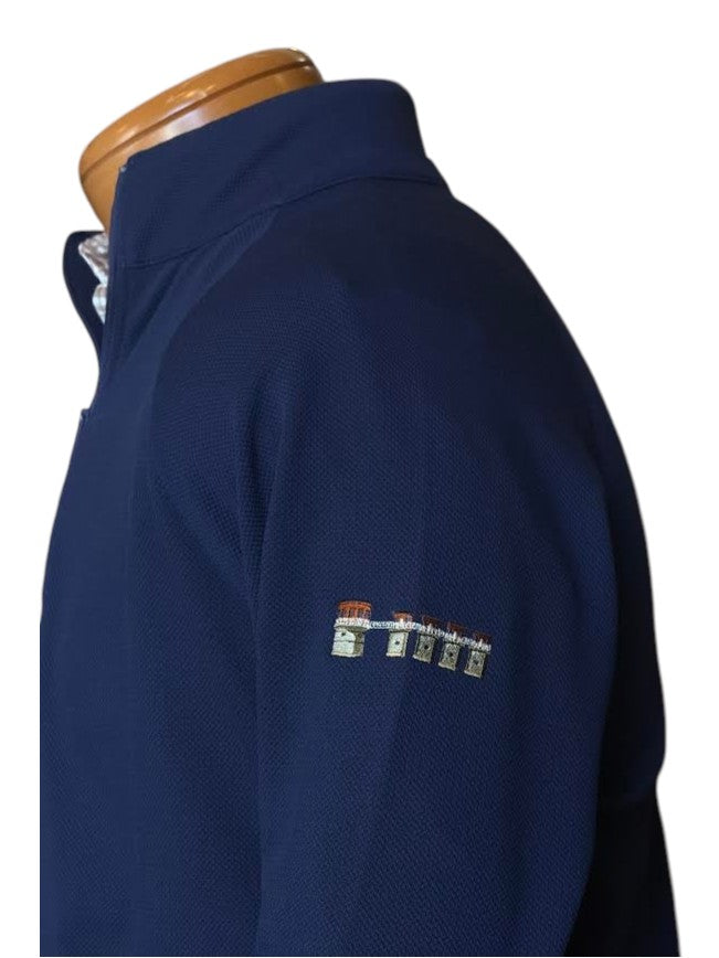Peter Millar Cradle Piqué Performance Quarter-Zip Lake Murray Dam Towers: Navy