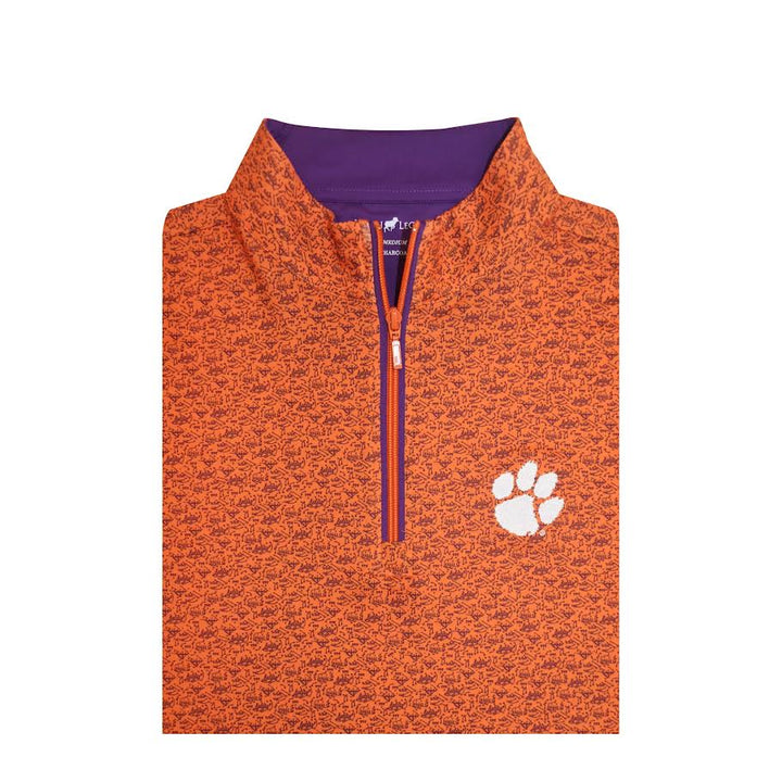 Horn Legend Clemson Unviersity Football Plays Quarter Zip: Orange