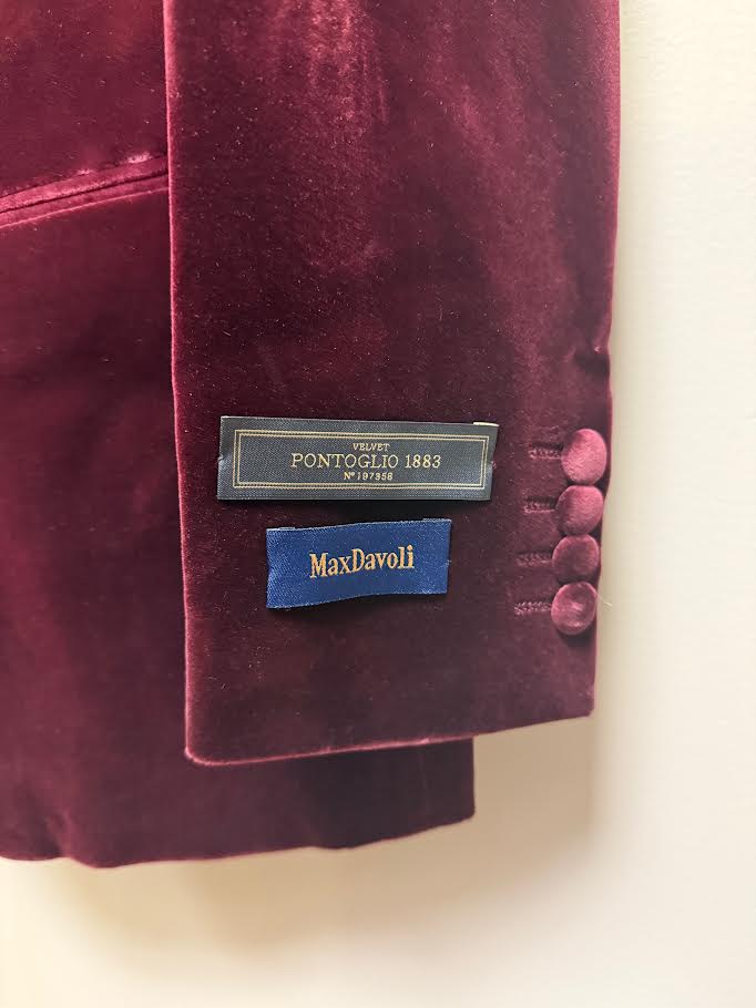 Maxdavoli by Maxman Pontoglio 1883 Peak Lapel Tuxedo Jacket: Bordeaux