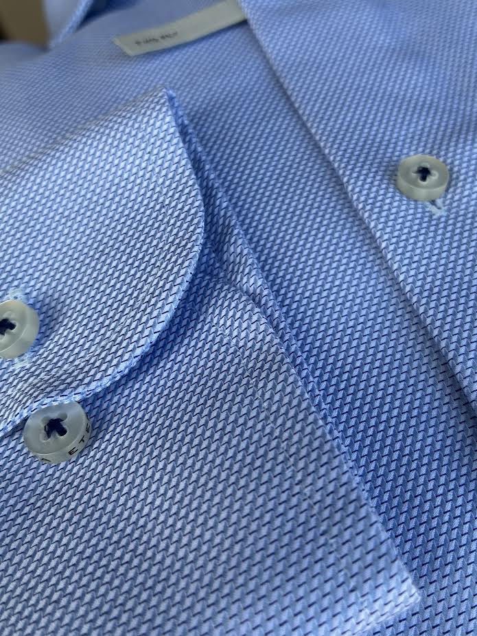 Eterna Modern Fit Structured Twill Modern Fit Kent Collar Dress Shirt: Sky Blue