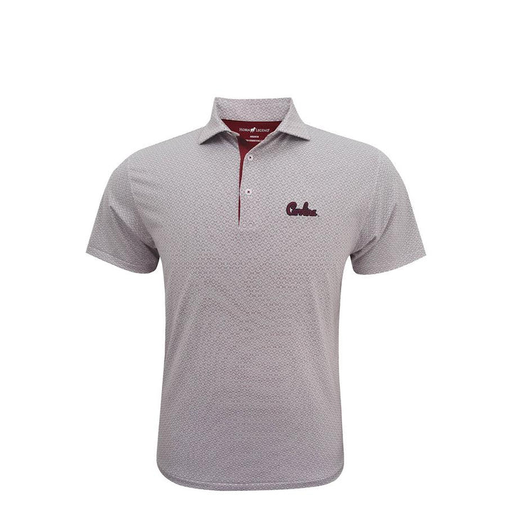 Horn Legend University of South Carolina Aztec Print Polo: White