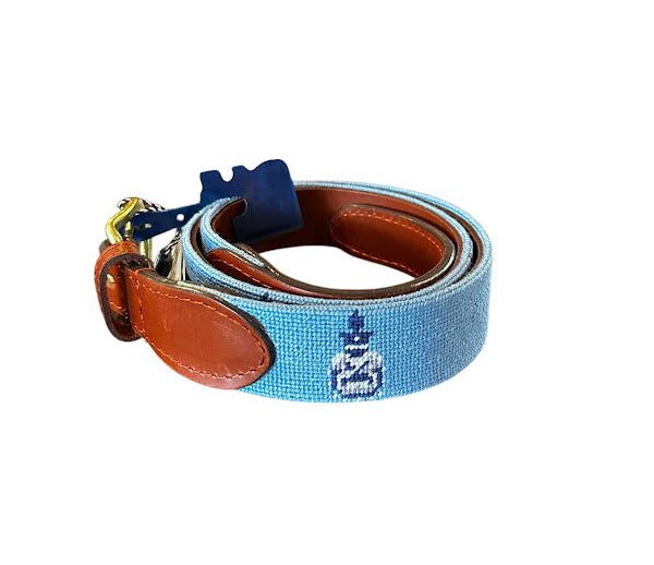 Smathers and Branson The Citadel Needlepoint Belt: Light Blue