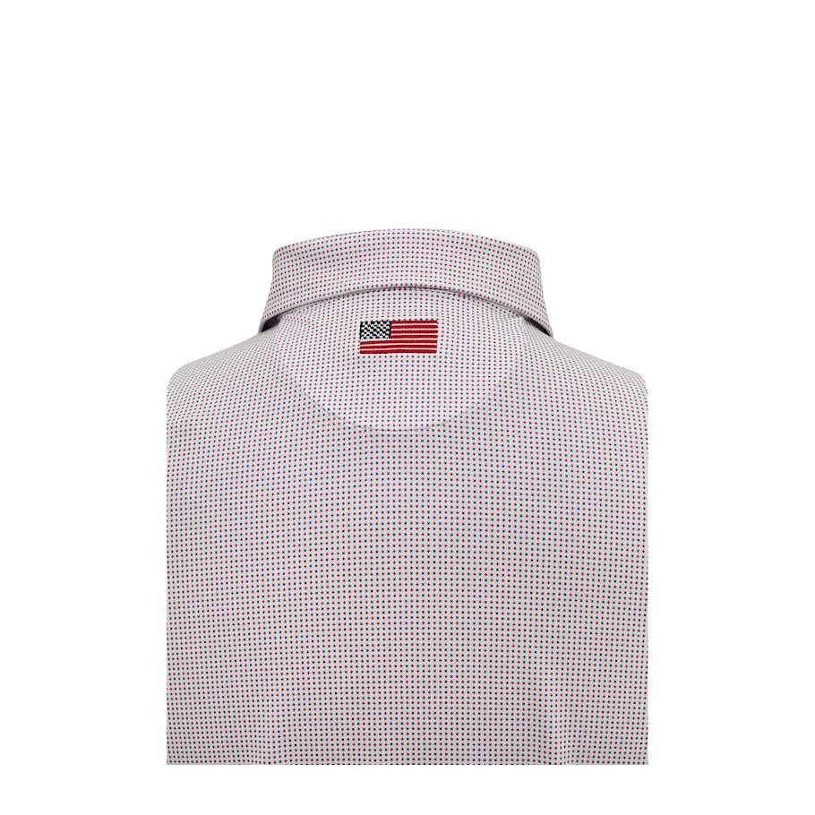 Horn Legend Checkers Performance American Flag Polo: White/Navy/Red