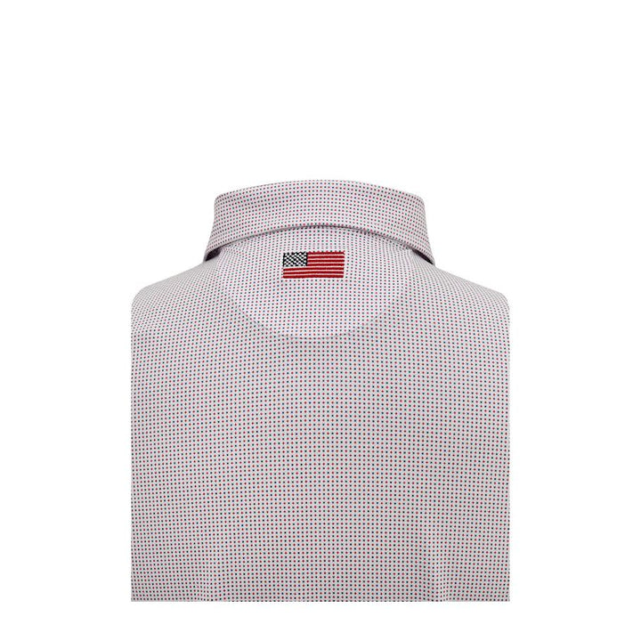 Horn Legend Checkers Performance American Flag Polo: White/Navy/Red