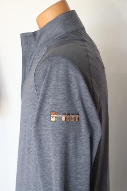 Peter Millar Stealth Performance Quarter-Zip "Lake Murray Dam Towers": Steel