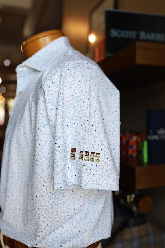 Peter Millar Nice Shot Performance Jersey Polo Lake Murray Dam Towers: White
