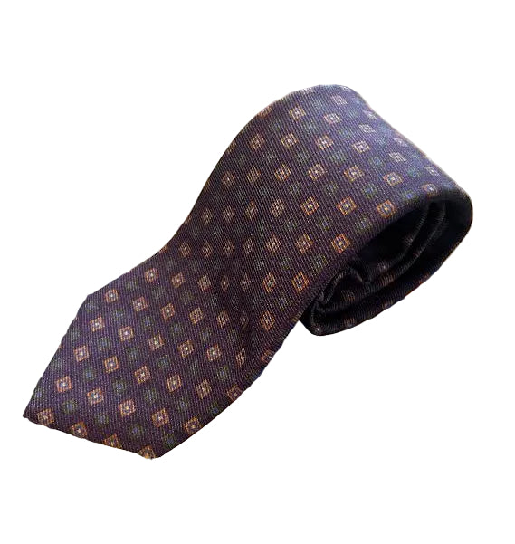 Robert Jensen Contemporary Mediallion Print Tie: Purple