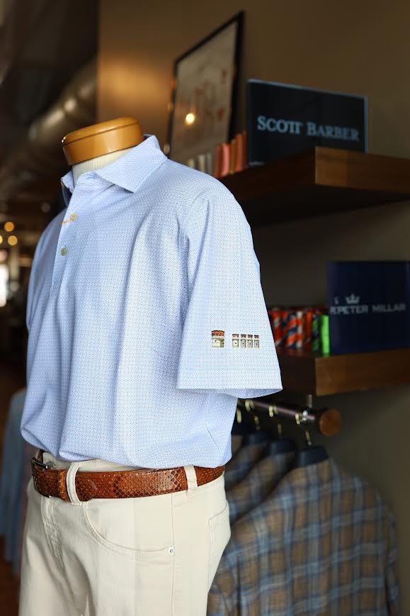 Peter Millar Mosaic Performance Mesh Polo Lake Murray Dam Towers: Estate Blue