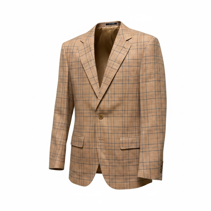 MaxDavoli By Maxman E Thomas Soft Coat: Orange Plaid