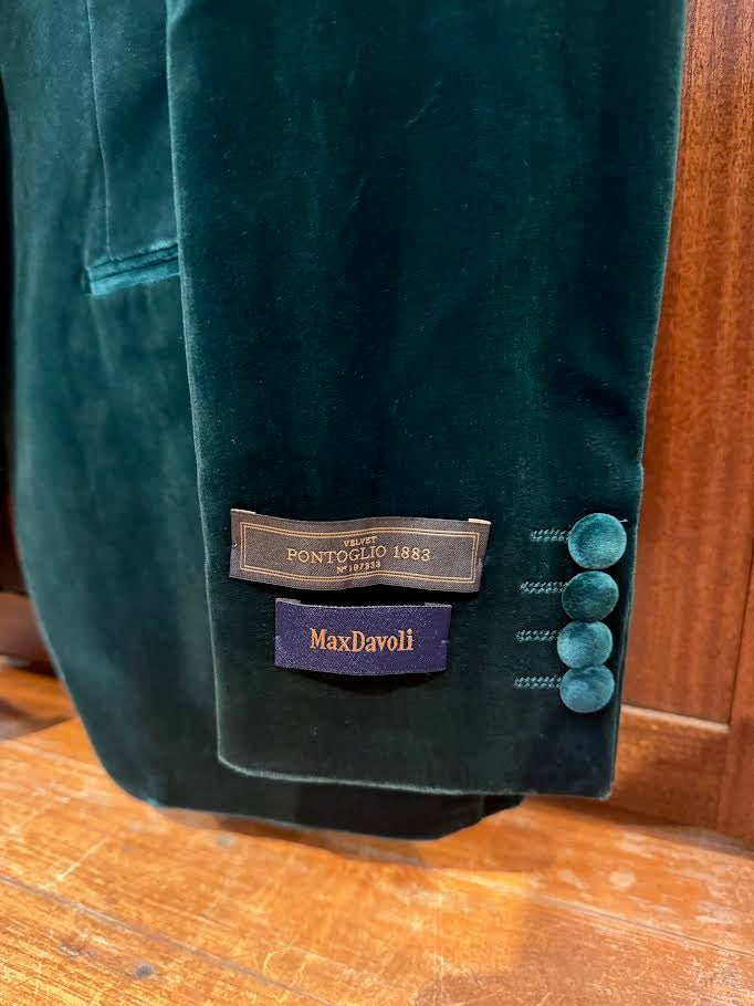 Maxdavoli by Maxman Pontoglio 1883 Peak Lapel Tuxedo Jacket: Bottle Green