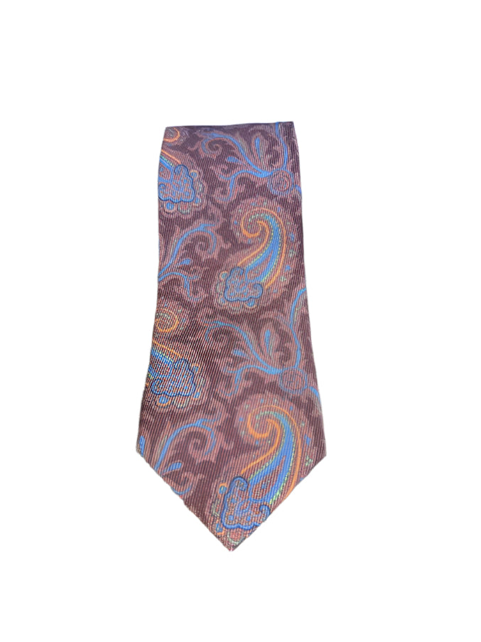 Robert Jensen Paisley Print Tie: Maroon