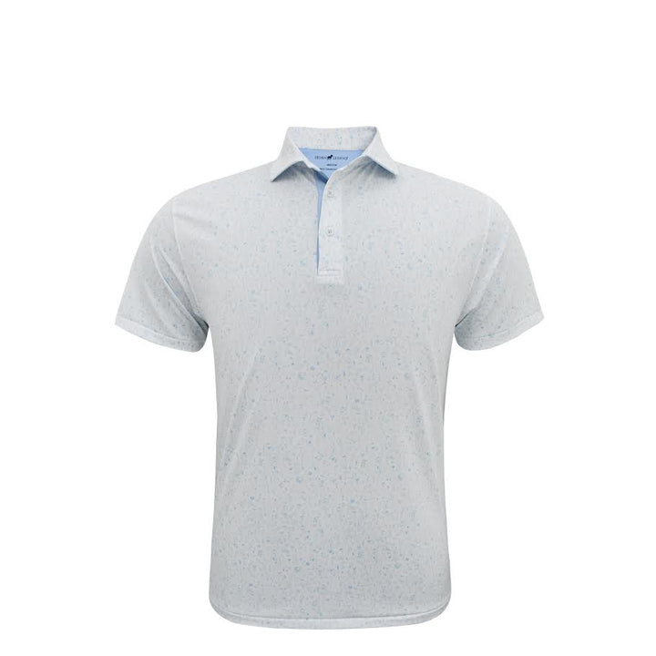 Horn Legend Lucky Performance Polo: White/Aqua/Serenity