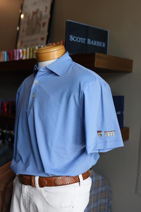 Peter Millar Jubilee Performance Jersey Polo Lake Murray Dam Towers: Bali Blue / Estate Blue