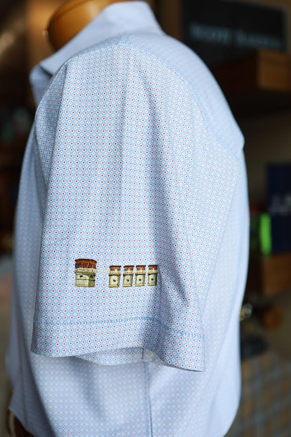 Peter Millar Mosaic Performance Mesh Polo Lake Murray Dam Towers: Estate Blue