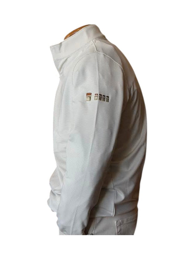 Peter Millar Perth Sugar Stripe Performance Quarter-Zip Lake Murray Dam Towers: Stone