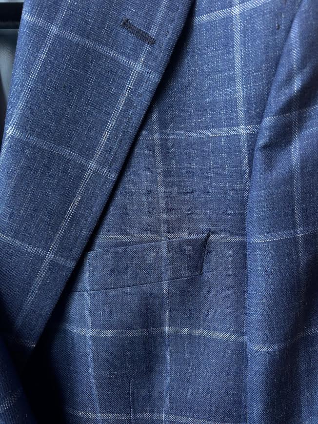 Peter Millar Harrison Hyperlight Sport Coat: Blue with Light Blue Windowpane