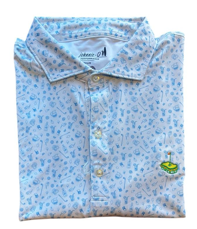 Johnnie-O Performance Jersey Polo - Juice Print with Pimento Cheese: Maliblu