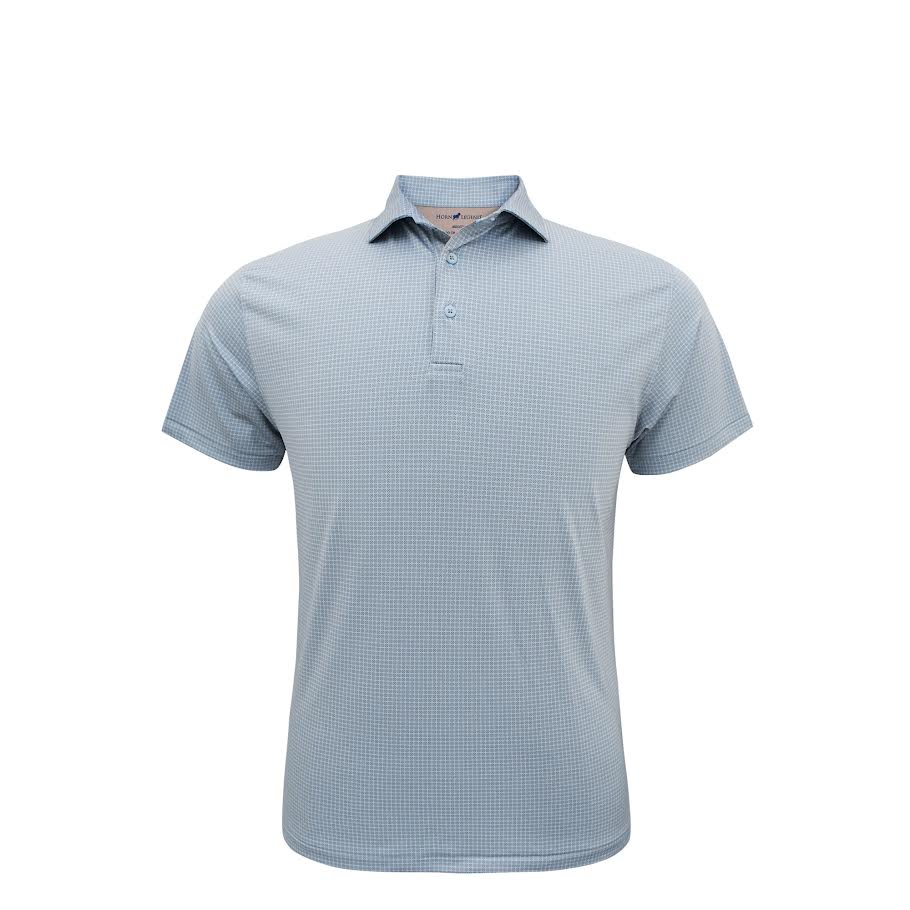 Horn Legend Medallions Performance Polo: Serenity/Sand