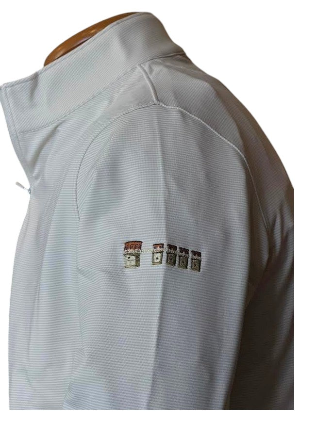 Peter Millar Perth Sugar Stripe Performance Quarter-Zip Lake Murray Dam Towers: Stone