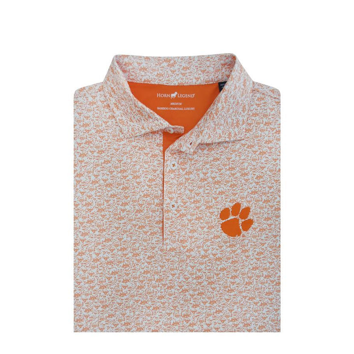 Horn Legend Clemson University Football Plays Polo: White