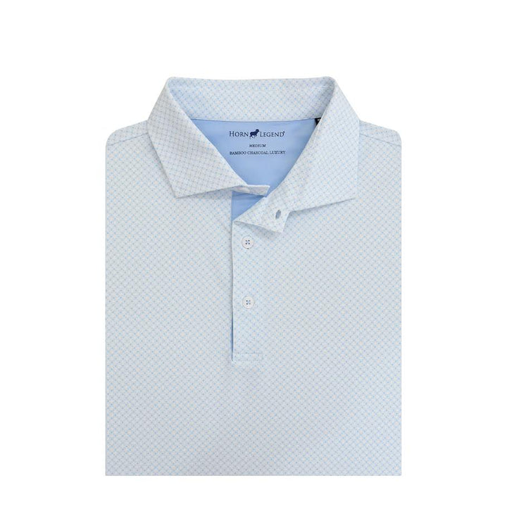 Horn Legend Lisbon Performance Polo: White/Aqua/Serenity