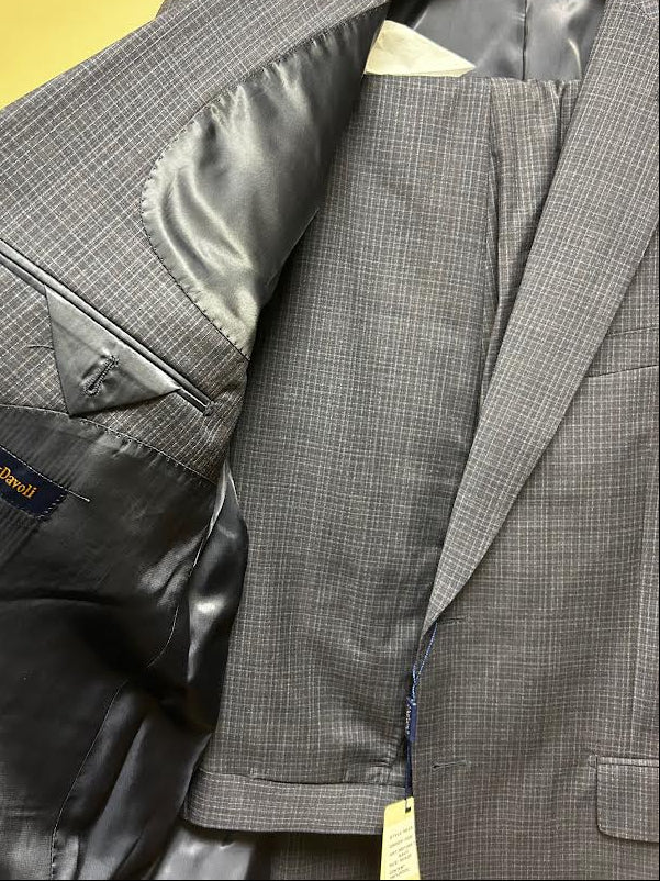 Maxdavoli by Maxman Suit: Navy Check