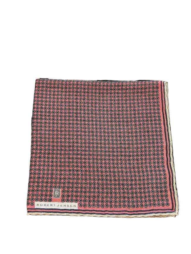Robert Jensen Pocket Square: Pink/Blue Dots