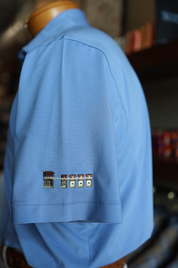 Peter Millar Jubilee Performance Jersey Polo Lake Murray Dam Towers: Bali Blue / Estate Blue