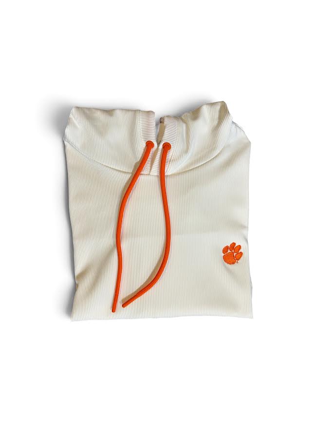 Johnnie-O Clemson University Hoppin Performance Hoodie: White