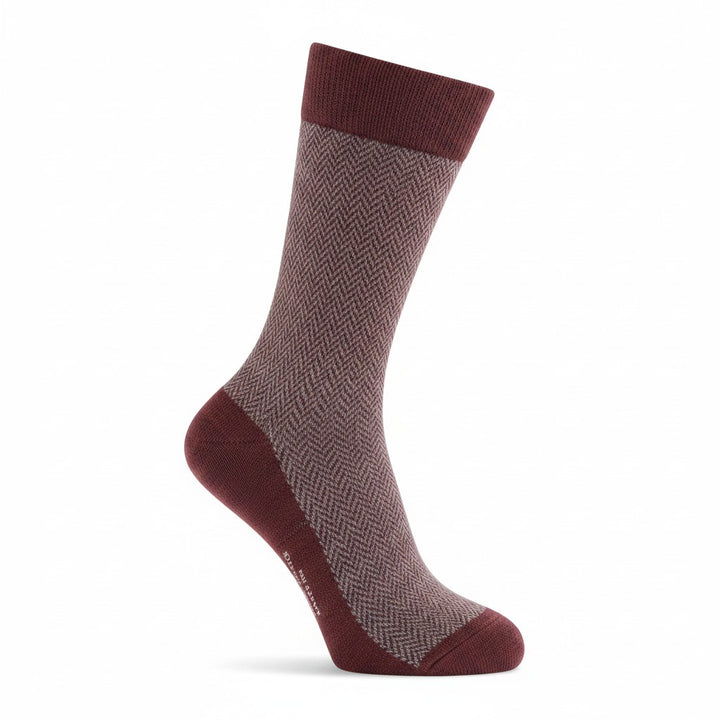 Dapper Classics Burgundy and Grey Chevron Socks