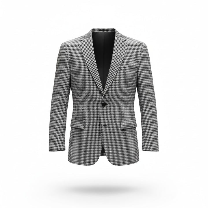 Maxdavoli by Maxman F. LLI Cerruti Soft Coat: Black Houndstooth