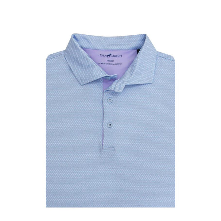 Horn Legend Interlink Performance Polo: White/Serenity/Lavender