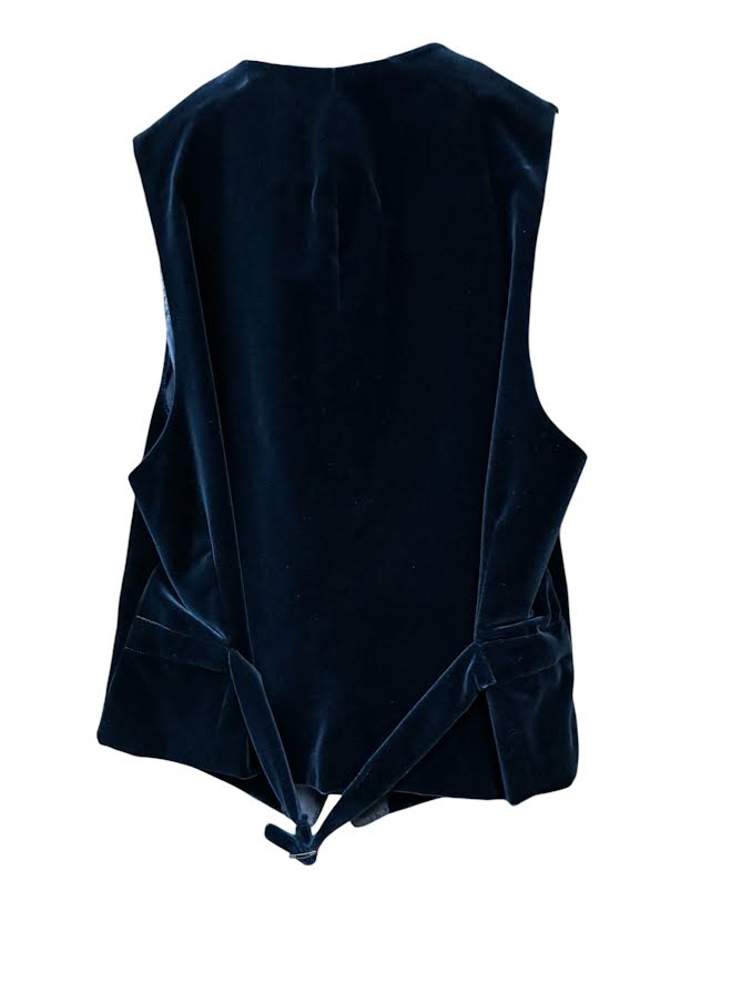 Craig Reagin Navy Velvet Tuxedo Full Back Vest: Notch Lapel