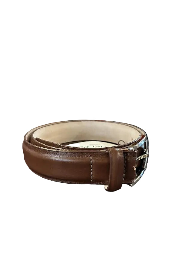 T.B. Phelps Woodside Smooth Leather Belt: Pecan Calfskin