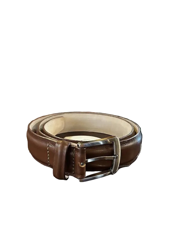 T.B. Phelps Woodside Smooth Leather Belt: Pecan Calfskin