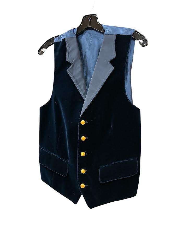 Craig Reagin Navy Velvet Tuxedo Vest: Notch Lapel