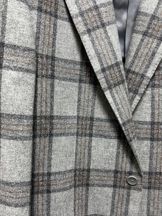 Maxdavoli by Maxman Barberis Soft Coat: Grey Plaid