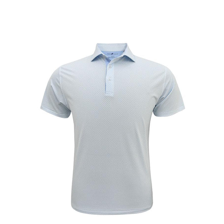 Horn Legend Lisbon Performance Polo: White/Aqua/Serenity