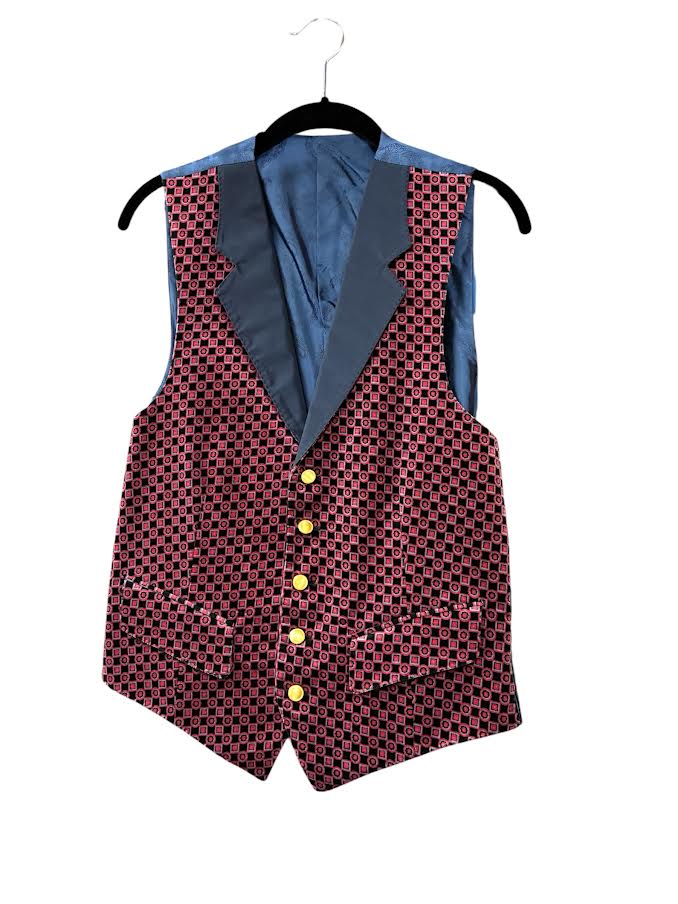 Craig Reagin Geometric Velvet Tuxedo Vest: Notch Lapel