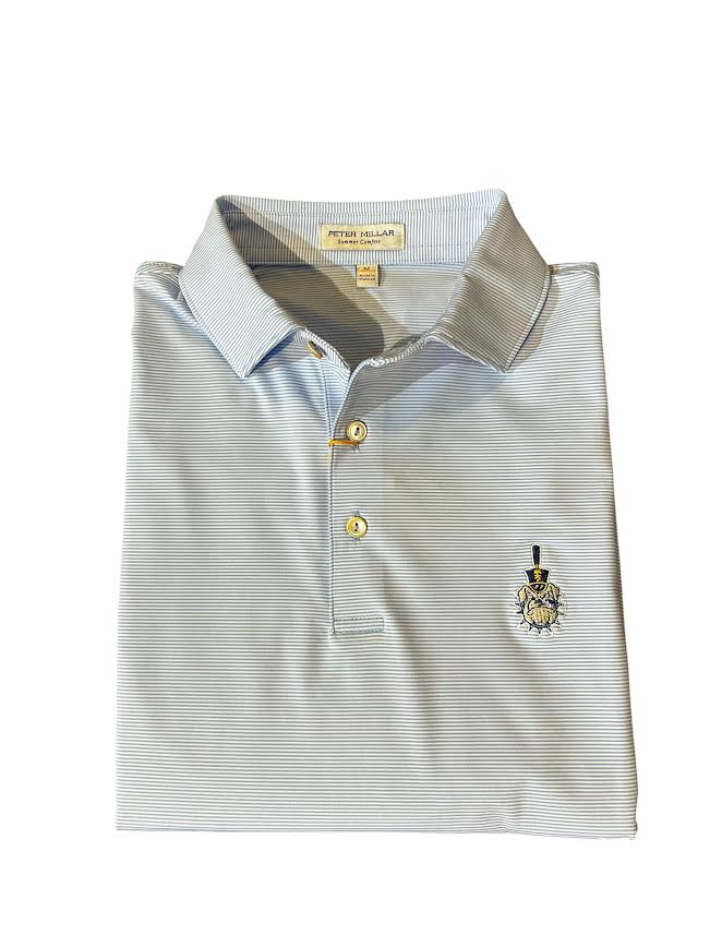 Peter Millar The Citadel Jubilee Stripe Performance Polo: Cottage Blue