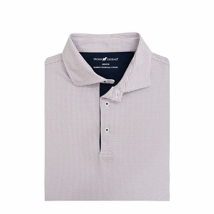 Horn Legend Checkers Performance American Flag Polo: White/Navy/Red
