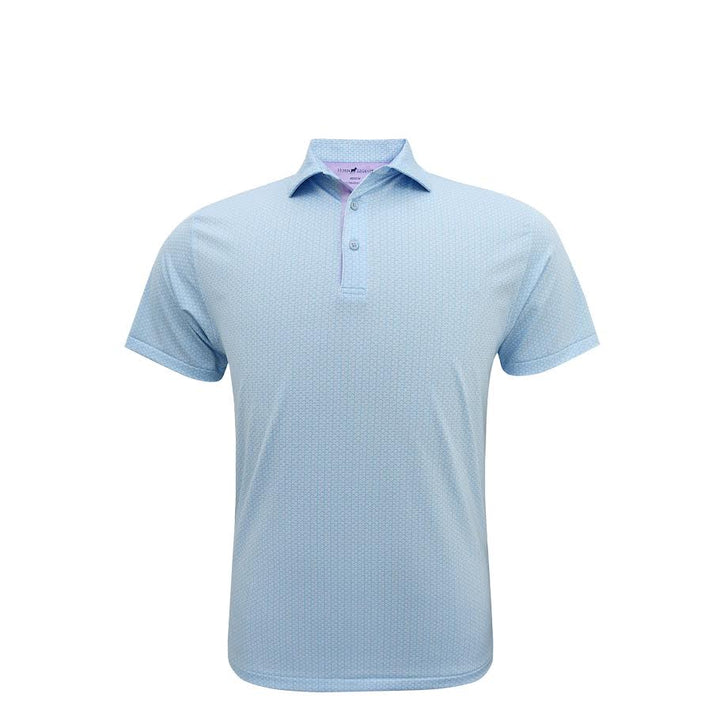 Horn Legend Micro Performance Polo: Serenity/Lavender/White