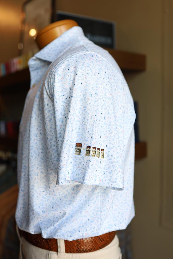 Peter Millar Nice Shot Performance Jersey Polo Lake Murray Dam Towers: White