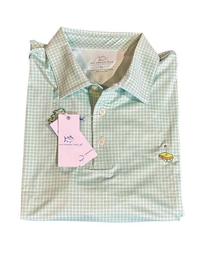 Southern Tide Driver Spring Geo Printed Polo with Pimento Cheese: Garden Grove