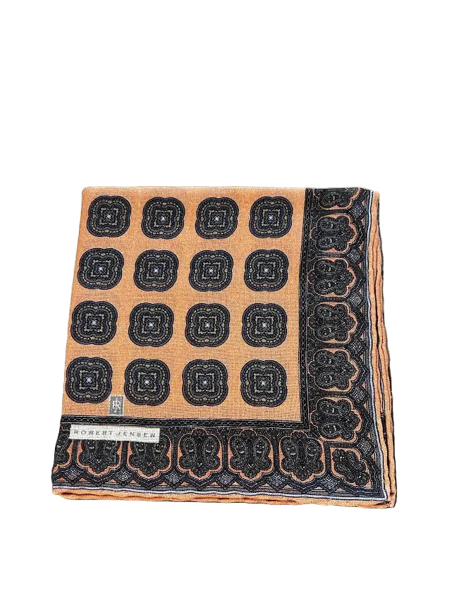 Robert Jensen Pocket Square: Light Rust Medallion