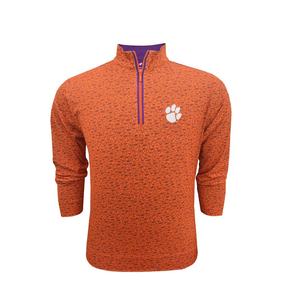 Horn Legend Clemson Unviersity Football Plays Quarter Zip: Orange