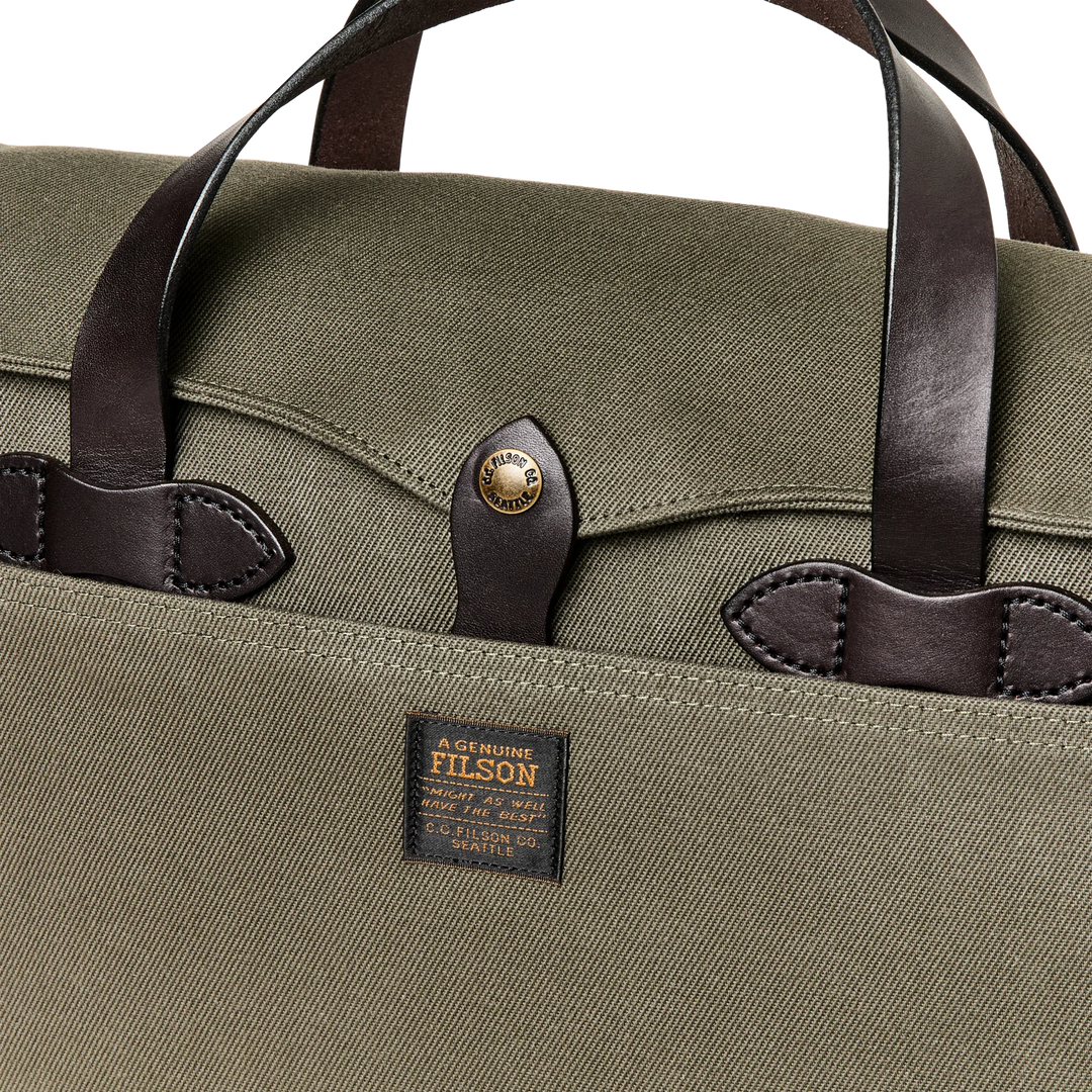 Filson Rugged Twill Original Briefcase: Otter Green