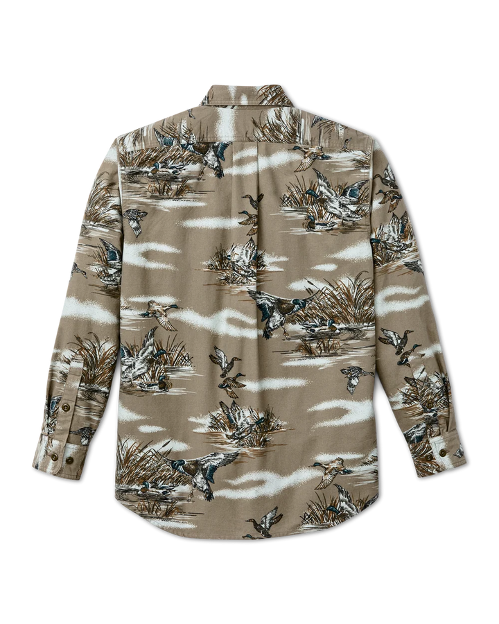 Filson Field Flannel Shirt: Marsh Olive Print