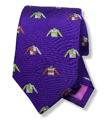 Seaward and Stearn English Woven Silk Jockey Silks Tie: Purple