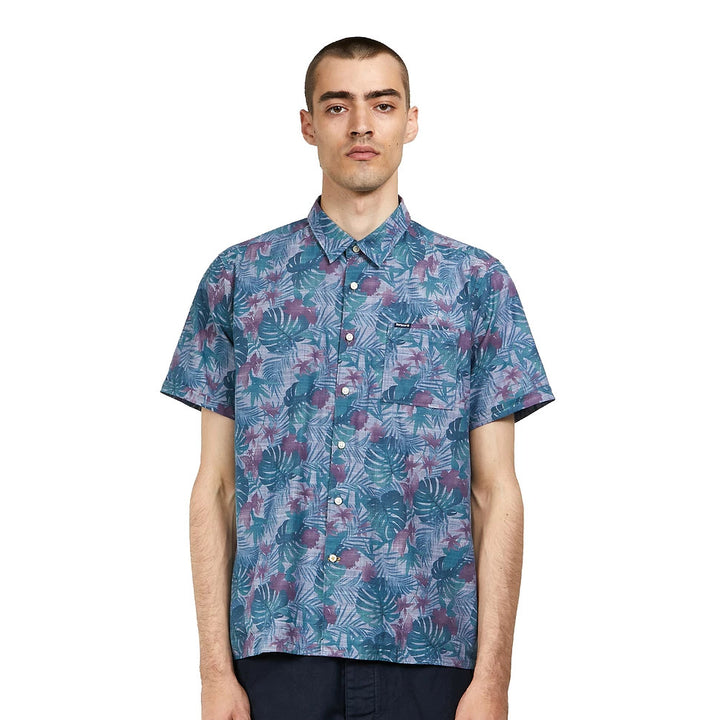 Barbour Dunford Short Sleeve Summer Shirt: Chambray Blue